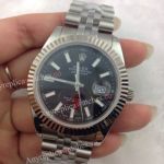 (EW) Clone Swiss ETA3255 Replica Rolex Datejust II - SS Black Face - Datejust II Watch 41mm